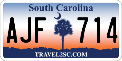 SC license plate AJF714