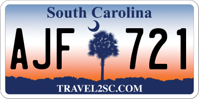 SC license plate AJF721