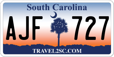 SC license plate AJF727