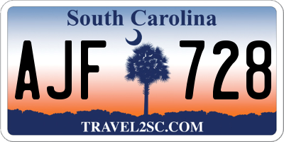 SC license plate AJF728