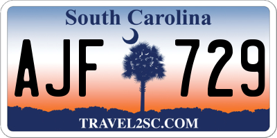 SC license plate AJF729