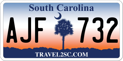SC license plate AJF732