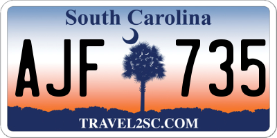 SC license plate AJF735