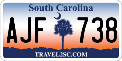 SC license plate AJF738