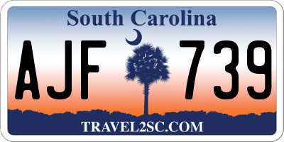 SC license plate AJF739