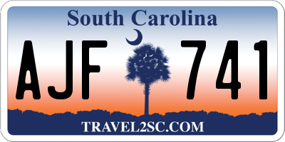 SC license plate AJF741