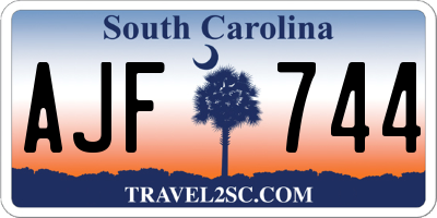 SC license plate AJF744