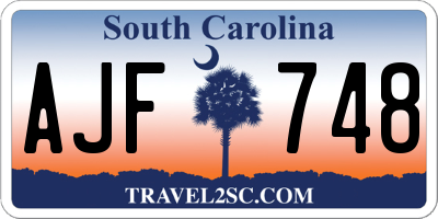 SC license plate AJF748