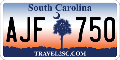 SC license plate AJF750