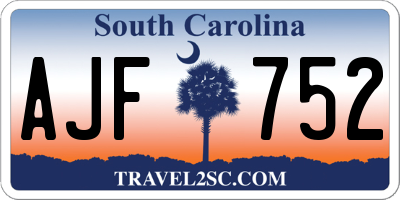 SC license plate AJF752