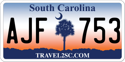 SC license plate AJF753