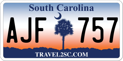 SC license plate AJF757