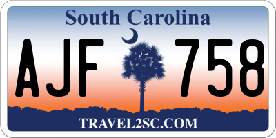 SC license plate AJF758