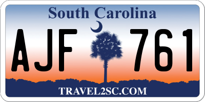 SC license plate AJF761