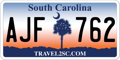 SC license plate AJF762