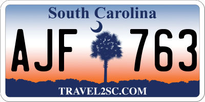 SC license plate AJF763