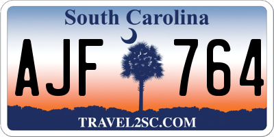 SC license plate AJF764