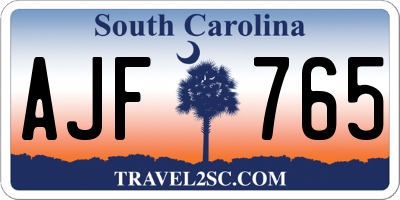 SC license plate AJF765