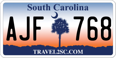 SC license plate AJF768