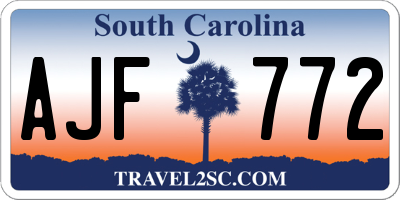 SC license plate AJF772