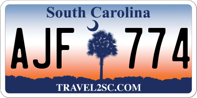 SC license plate AJF774