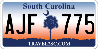 SC license plate AJF775