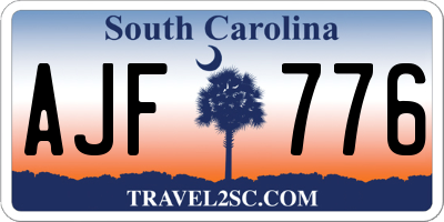 SC license plate AJF776