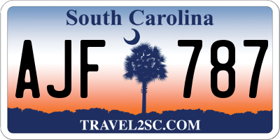 SC license plate AJF787