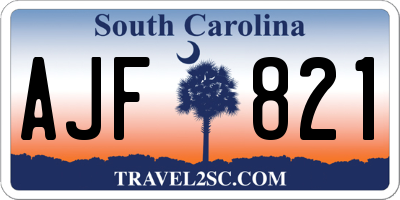 SC license plate AJF821
