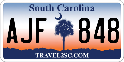SC license plate AJF848