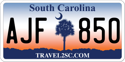 SC license plate AJF850