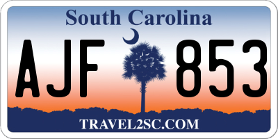 SC license plate AJF853