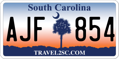SC license plate AJF854
