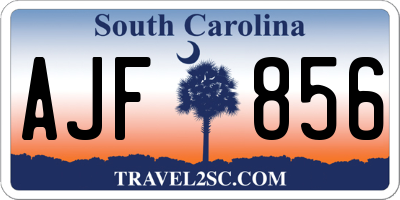 SC license plate AJF856