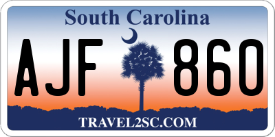 SC license plate AJF860