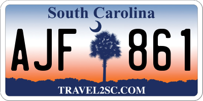SC license plate AJF861