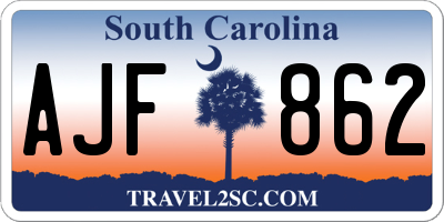 SC license plate AJF862