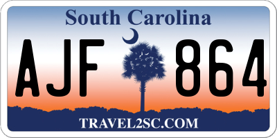 SC license plate AJF864