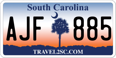 SC license plate AJF885