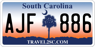 SC license plate AJF886