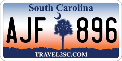SC license plate AJF896
