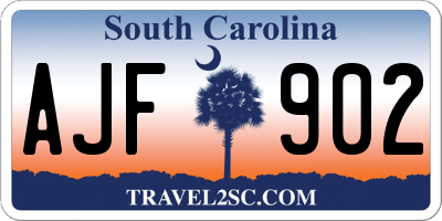 SC license plate AJF902