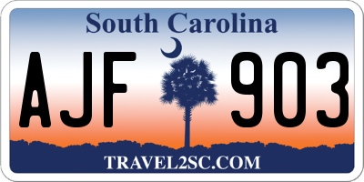 SC license plate AJF903