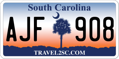 SC license plate AJF908