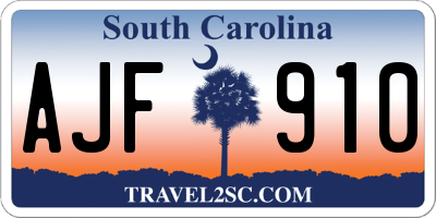 SC license plate AJF910