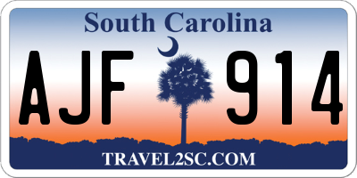 SC license plate AJF914