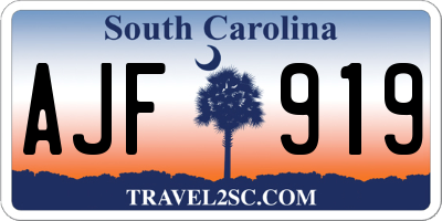 SC license plate AJF919