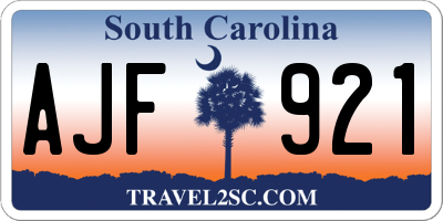 SC license plate AJF921