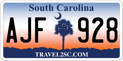 SC license plate AJF928