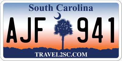 SC license plate AJF941